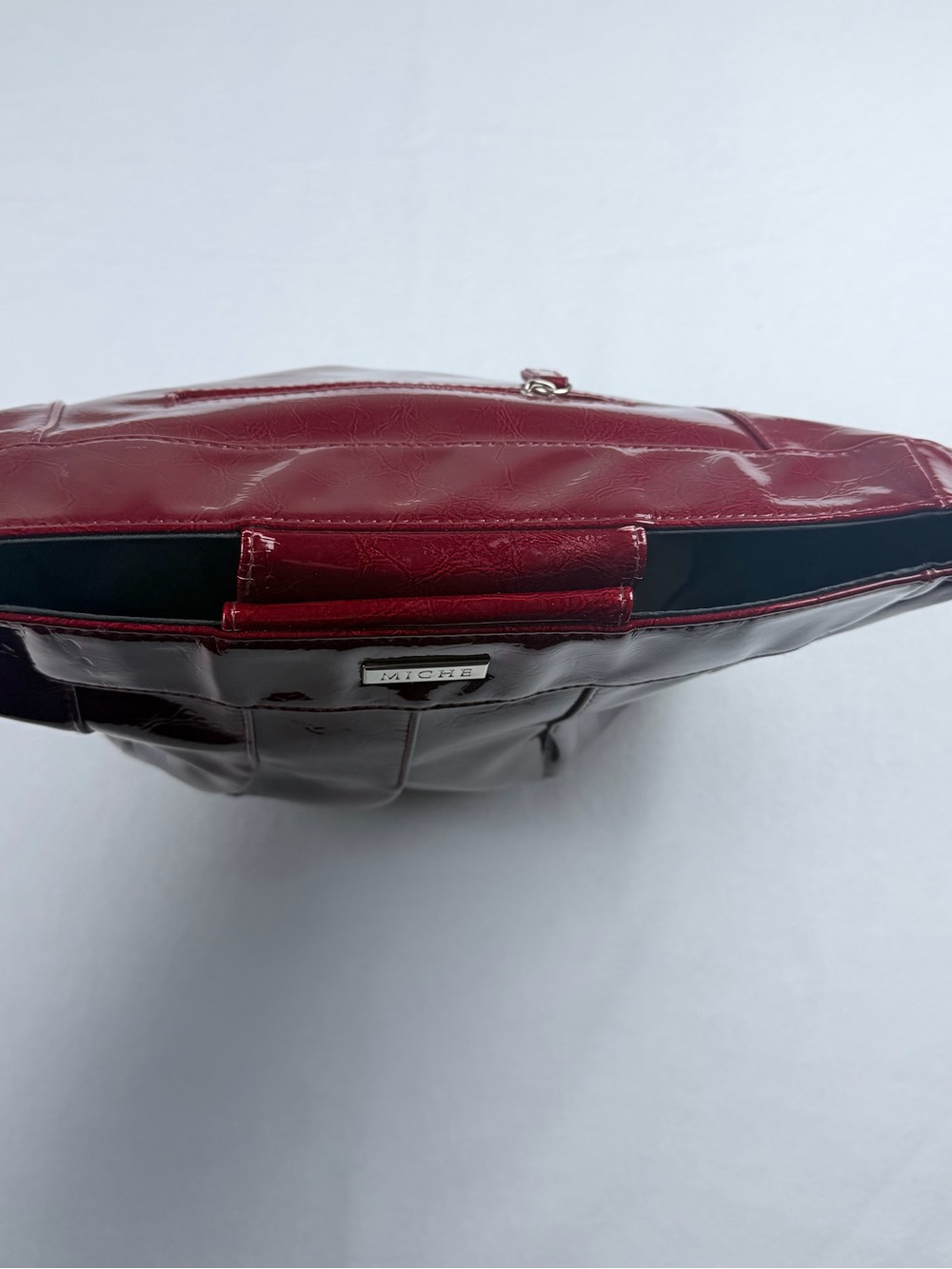 Miche Monica Red Faux Patent Leather Interchangeable Handbag Shell Medium Tote - Picture 3 of 9